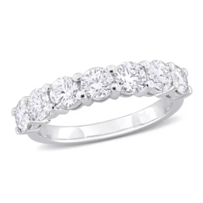 Lab Created Moissanite Anniversary Ring Sterling Silver