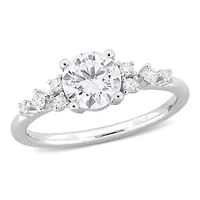 Lab Created Moissanite Engagement Ring Sterling Silver