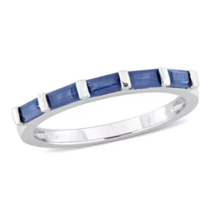 Sapphire Anniversary Ring 10K White Gold