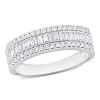 5/8 ct. t.w. Diamond Triple-Row Ring 14K White Gold