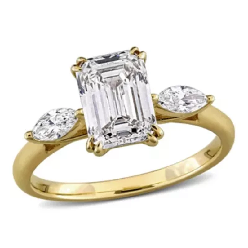 Lab Created Grown Diamonds Engagement Ring 14k Yellow Gold