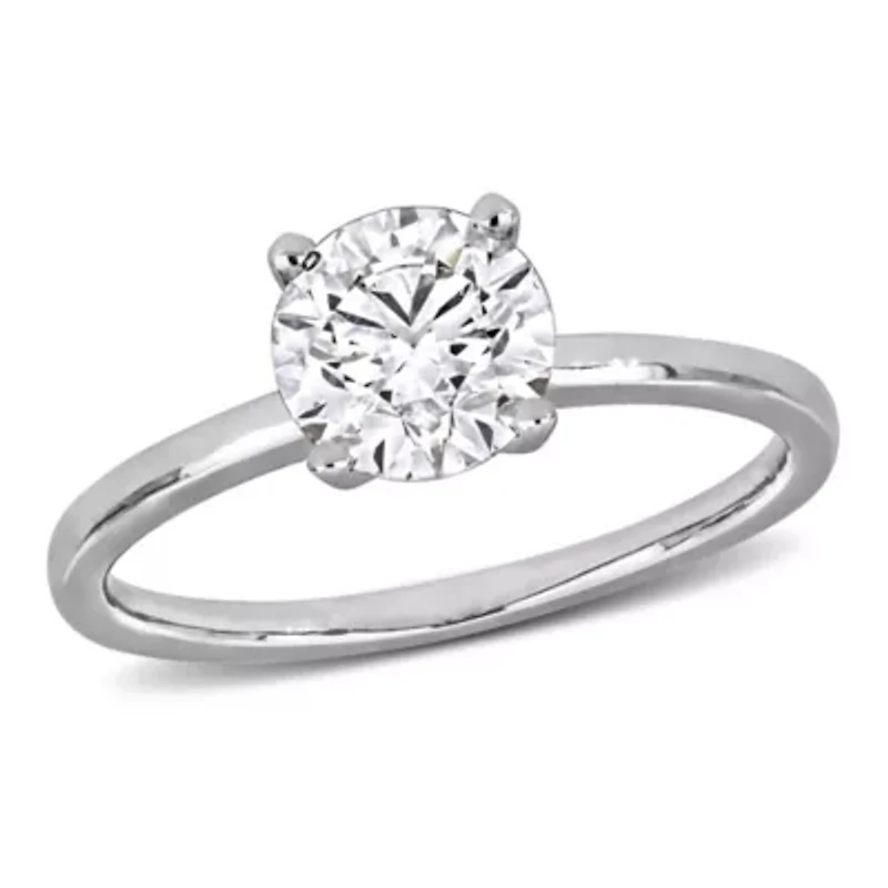 Lab Created Grown Diamond Engagement Ring 14k White Gold