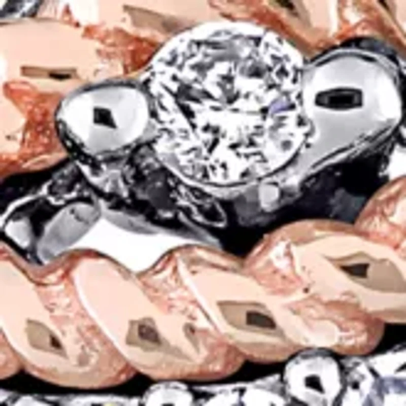 1/4 ct. t.w. Diamond Braided Ring 10k 2 Tone Rose and White Gold