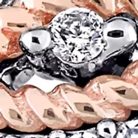 1/4 ct. t.w. Diamond Braided Ring 10k 2 Tone Rose and White Gold