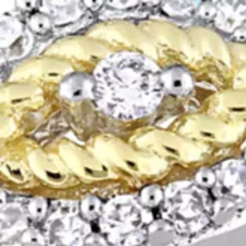 1/4 ct. t.w. Diamond Braided Ring 2 Tone 10k Yellow and White Gold
