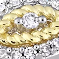 1/4 ct. t.w. Diamond Braided Ring 2 Tone 10k Yellow and White Gold