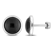 Black Onyx Cufflink Pin in Sterling Silver