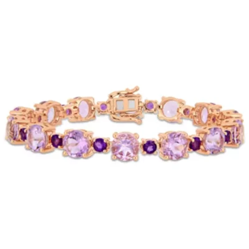 Rose de France Amethyst-Africa Bracelet in Rose Plated Sterling Silver