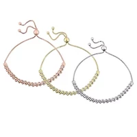 3-Piece Set 3/4 CT TW Diamond Bolo Bracelets in 3-Tone Sterling Silver