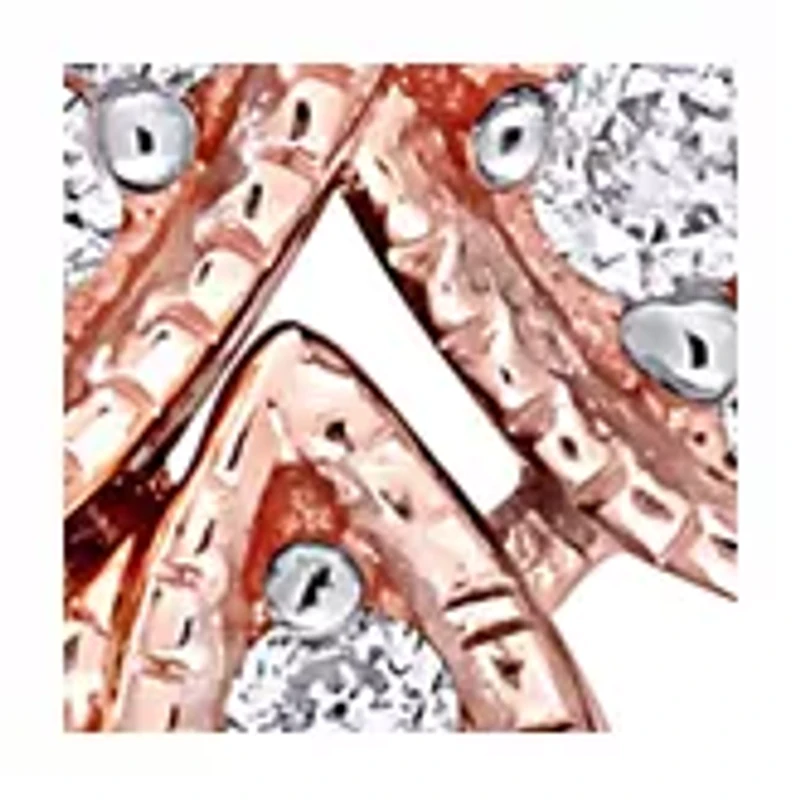  1.63 ct. t.w. Pink Sapphire and 1/6 ct. t.w. Diamond Flower Earrings In 10K Rose Gold