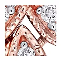  1.63 ct. t.w. Pink Sapphire and 1/6 ct. t.w. Diamond Flower Earrings In 10K Rose Gold