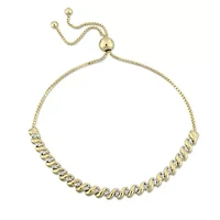 1/4 CT TW Diamond Bolo Bracelet in Yellow Plated Sterling Silver