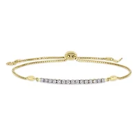 1/3 ct. t.w. Diamond Bar Adjustable Bolo Bracelet in 14K Yellow Gold