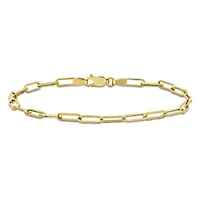 3.3mm Polished Paperclip Chain Bracelet in 14k Yellow Gold, 7 in