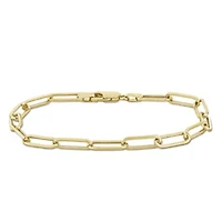 4.3mm Polished Paperclip Chain Bracelet in 14k Yellow Gold, 7.5 in