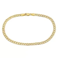 4mm Curb Link Chain Bracelet in 14k Yellow Gold, 7.5 in