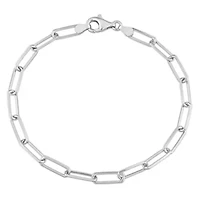 5MM Diamond Cut Paperclip Chain Bracelet in Sterling Silver, 9"