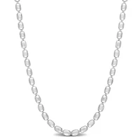 Oval Ball Chain Necklace in Sterling Silver, 16"