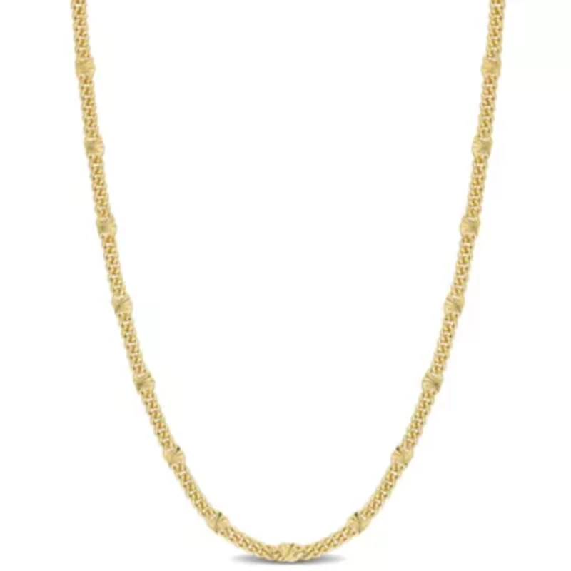 Double Curb Link Chain Necklace in 18k Yellow Gold Plated Sterling Silver, 20"