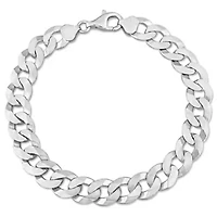 10.2MM Curb Link Chain Anklet in Sterling Silver, 9"