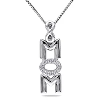 Diamond Infinity "Mom" Necklace in Sterling Silver
