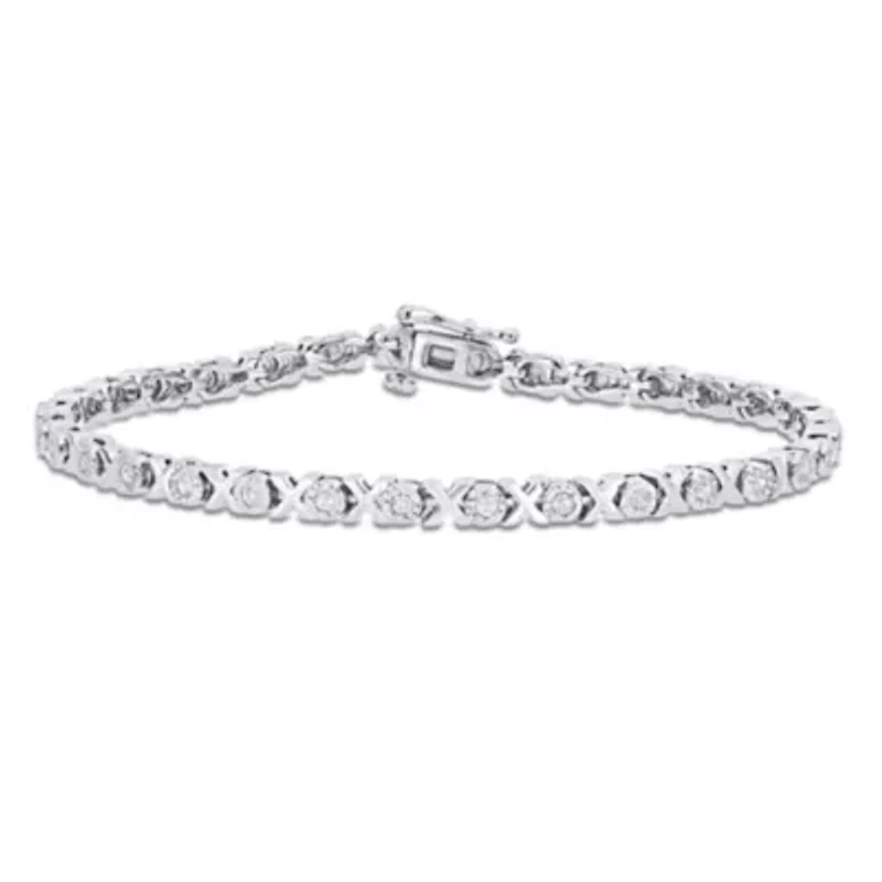 1 CT TW Diamond Tennis Bracelet in Sterling Silver