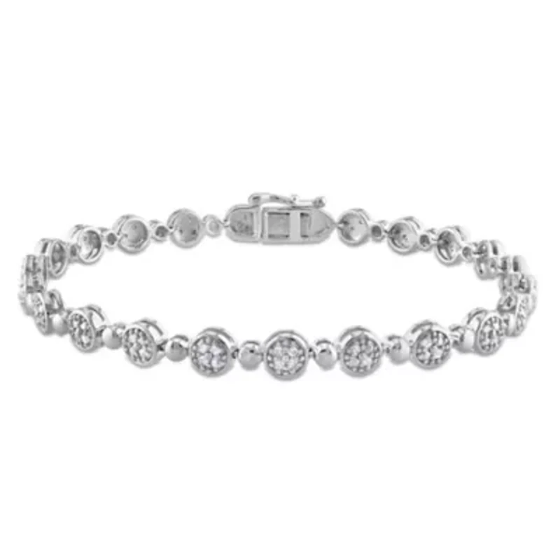 1/2 CT TW Diamond Tennis Bracelet in Sterling Silver