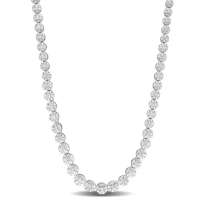 1/2 CT TW Diamond Tennis Necklace in Sterling Silver