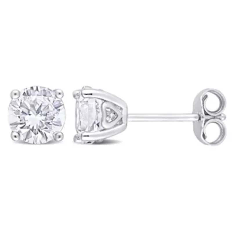 Lab Created 2 CT TGW Created White Sapphire Post Earrings Silver