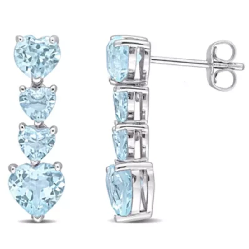 4.22 ct. t.g.w. Sky Blue Topaz Earrings in 10K White Gold