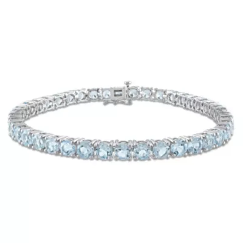 18.5 CT TGW Sky Blue Topaz Tennis Bracelet in Sterling Silver