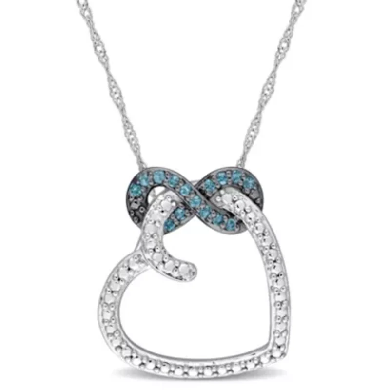 1/6 ct. t.g.w. London Blue Topaz Fashion Pendant With Chain 10K White Gold