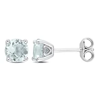 1.5 CT TGW Aquamarine Earrings in Sterling Silver