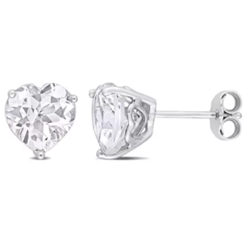 4.37 CT TGW White Topaz Post Earrings Silver