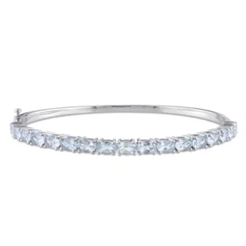 7.14 ct. t.g.w. Aquamarine Bangle in Sterling Silver