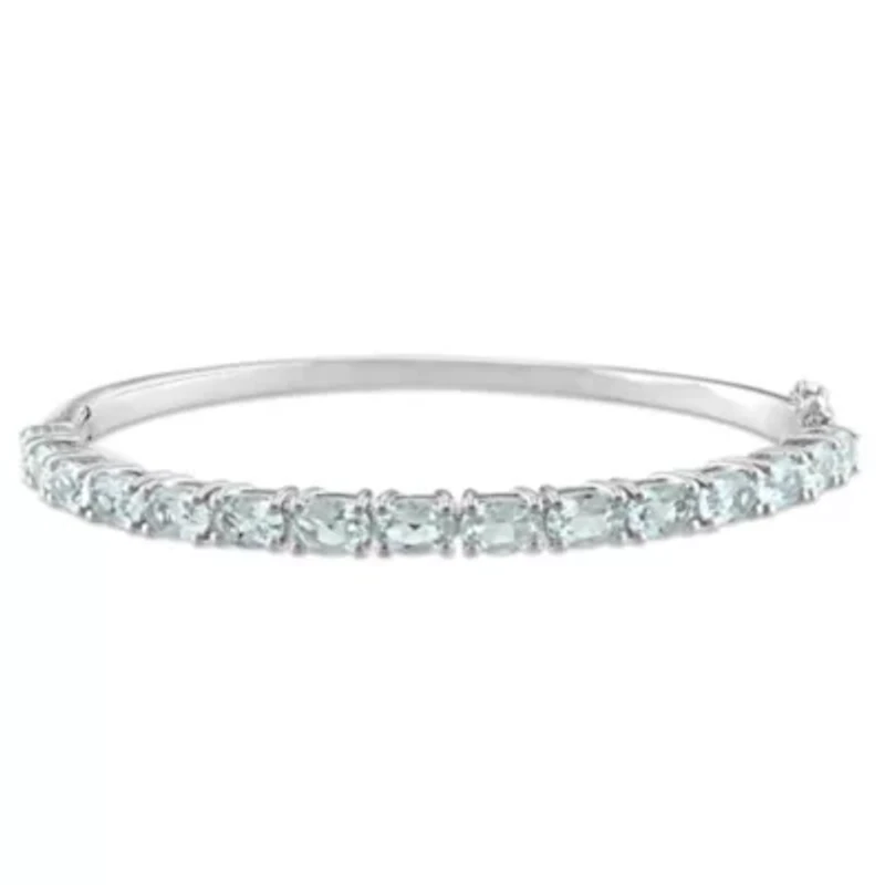 6.3 ct. t.g.w. Aquamarine Bangle in Sterling Silver