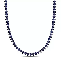Created Sapphire Necklace Sterling Silver