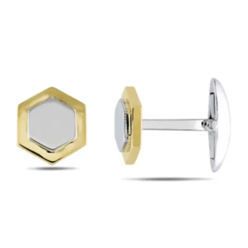 Cufflink Pin in 14K Two-Tone Gold
