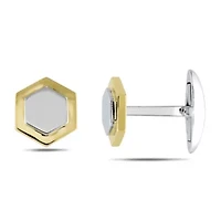Cufflink Pin in 14K Two-Tone Gold