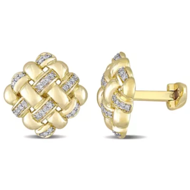 1/2 ct. t.w. Diamond Cufflink in 14K Yellow Gold