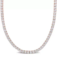 Created White Sapphire Tennis Necklace