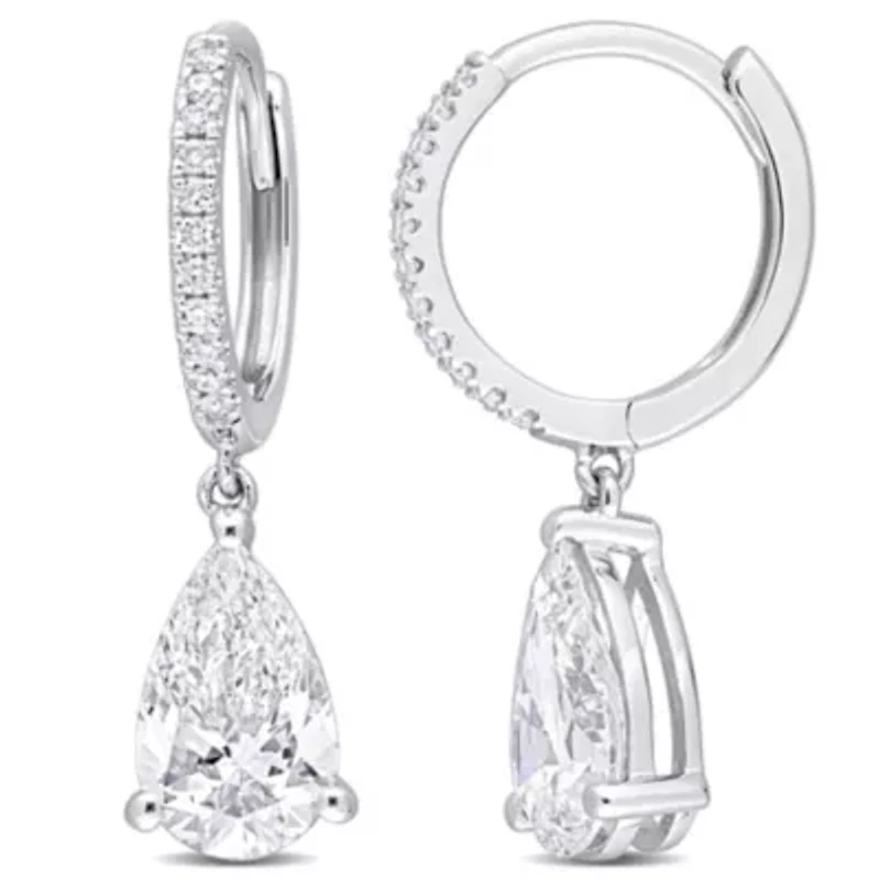 2.11 ct. t.w. Diamond Huggie Charm Earrings in 14K White Gold