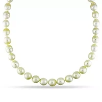 Champagne South Sea Pearl and Diamond Accent Necklace with 14K Yellow Gold Clasp
