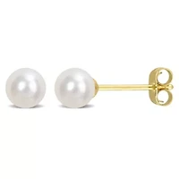 Freshwater Cultured Pearl Earrings in 14K Yellow Gold