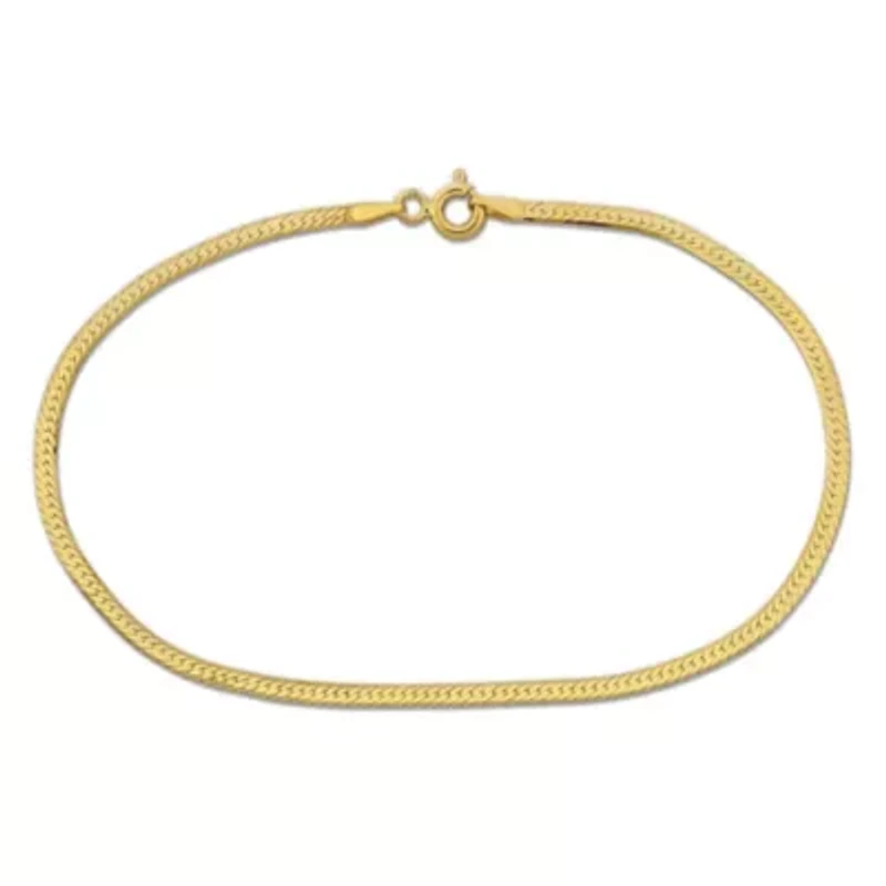 2MM Herringbone Chain Bracelet in 10K Yellow Gold