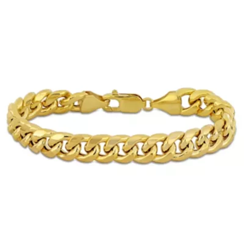 9.25MM Miami Cuban Link Chain Bracelet in 10K Yellow Gold