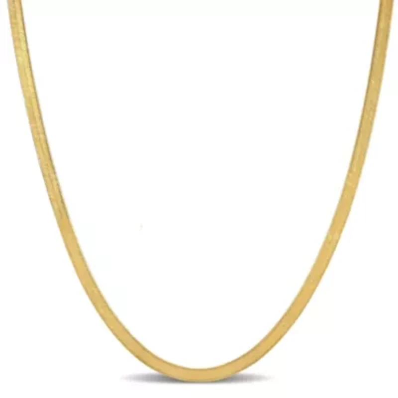 3.5MM Flex Herringbone Chain Necklace in 10K Yellow Gold