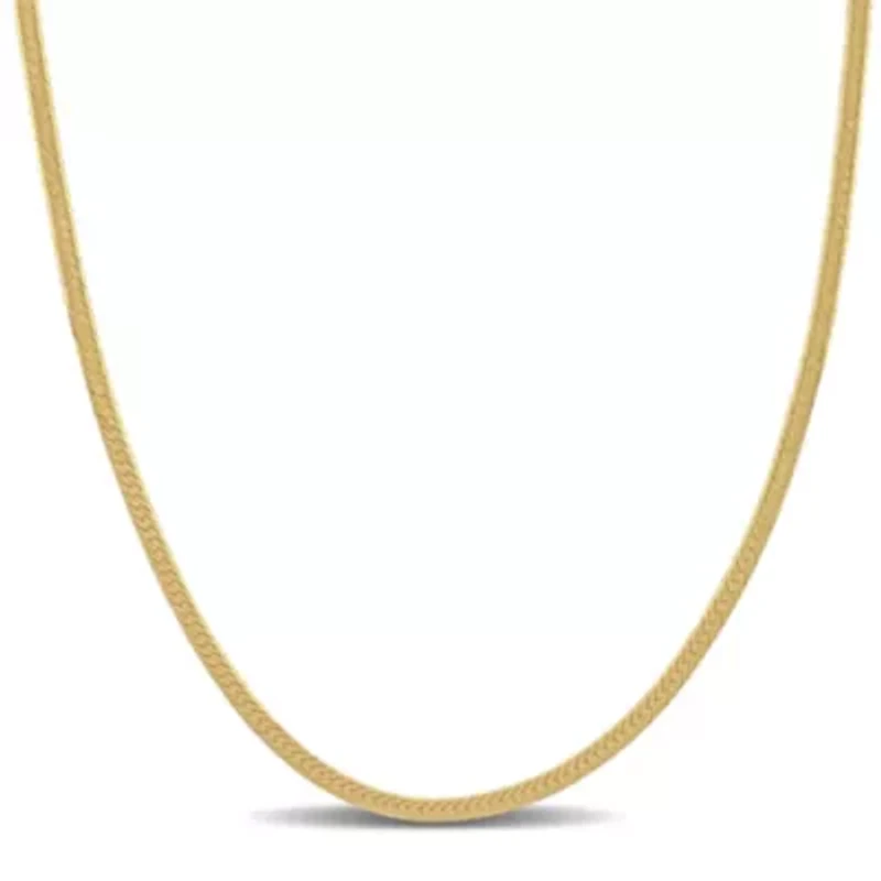 2MM Herringbone Chain Necklace in 10K Yellow Gold