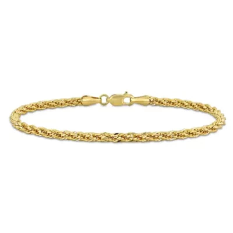 3MM Infinity Rope Chain Bracelet in 14K Yellow Gold