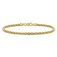 3MM Infinity Rope Chain Bracelet in 14K Yellow Gold